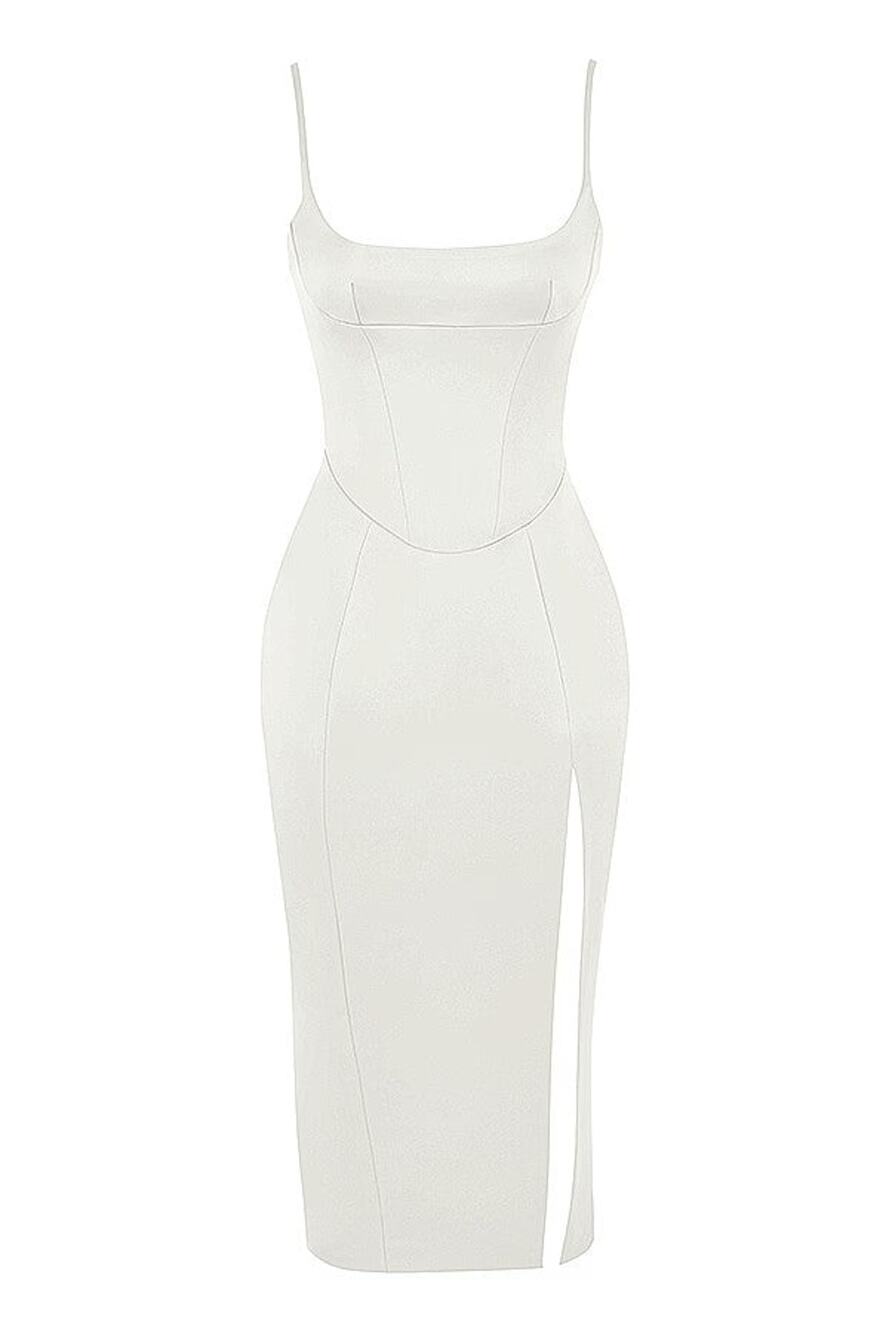 House of CB Casimira Satin Corset Midi Dress - XS - Ivory